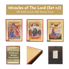 18k Miracles of The Lord Set - 3 Small Gold Leaf Icons Set