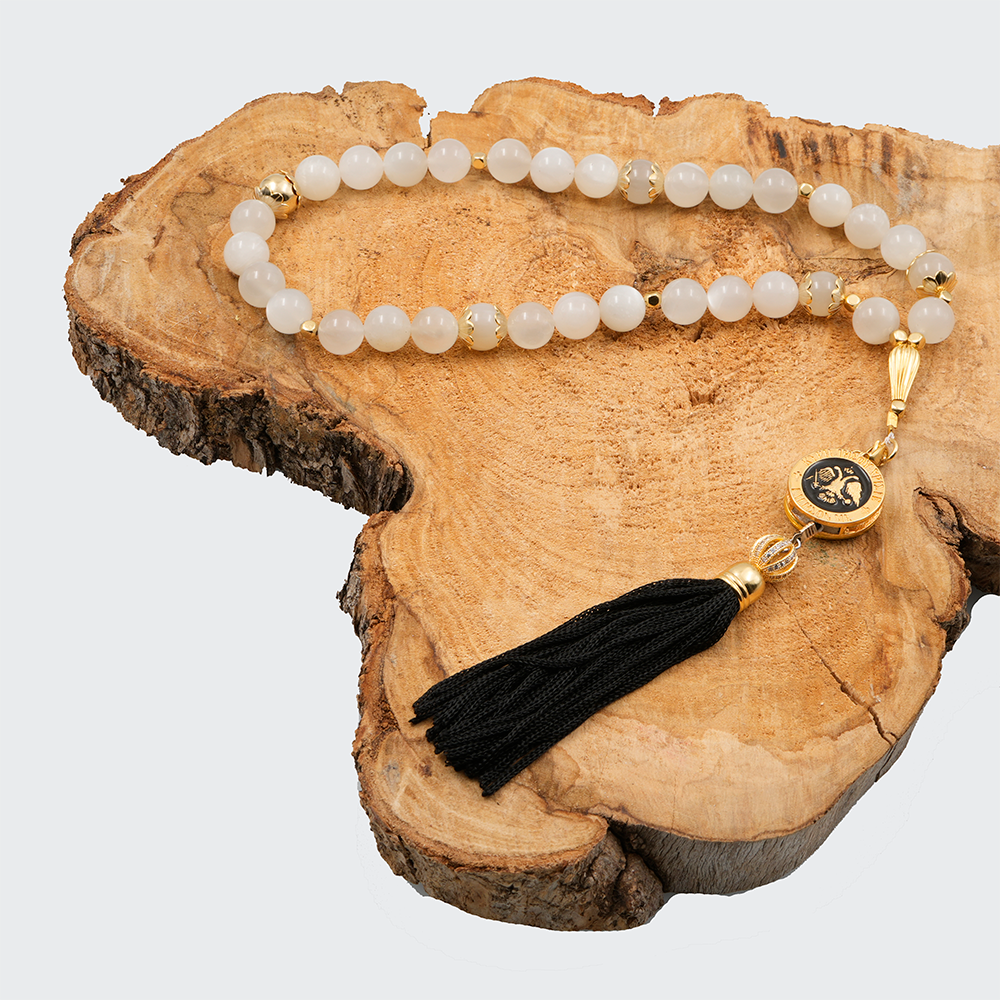 Moonstone [White] 24k Gold Plated 33 beads Christian Decorative Rosary