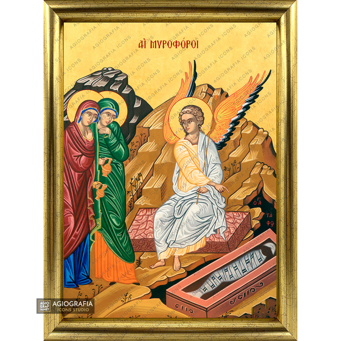 22k Le Mirofore icona cristiana incorniciata a foglia d'oro