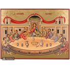 Mystical (Last) Supper Gold Print Orthodox Icon with Aged Gold Foil