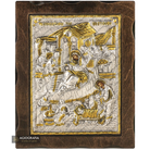 Nativity of Theotokos Pure Silver and 24k Gold Plated Icon