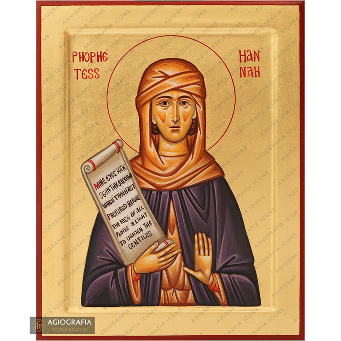 Die gerechte Hanna handgemalte orthodoxe Ikone mit Blattgold
