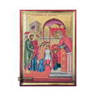 Virgin Mary Entry into the Temple Christian Icon with Gold Leaf