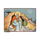 Prophet Elijah Eastern Christian Wood Icon with Blue Background
