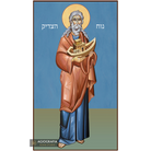 Rightful Noah (Hebrew Letters) Christian Icon with Blue Background