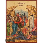 Raising of Lazarus Gold Print Orthodox Icon with Aged Gold Foil