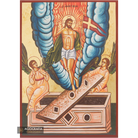 Resurrection of the Lord Gold Print Icon with Aged Gold Foil
