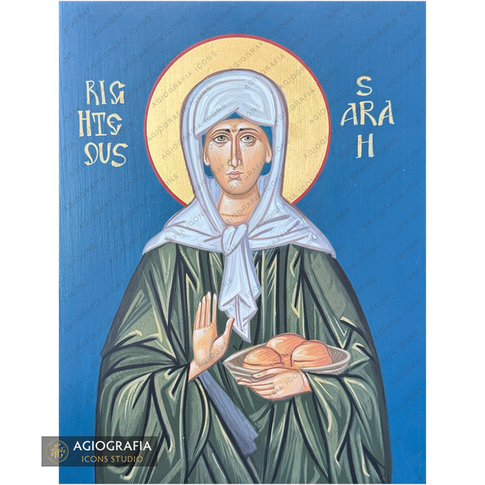 Righteous Sarah Handwritten Icon with Colored Background and 22k Halo