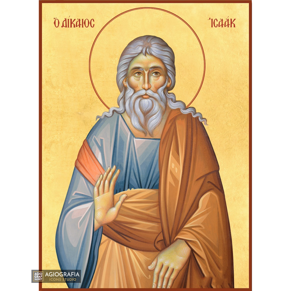 22k Prophet Isaac Gold Leaf Background Christian Orthodox Icon