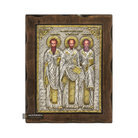 Saint Three Hierarchs Pure Silver and 24k Gold Plated Christian Icon