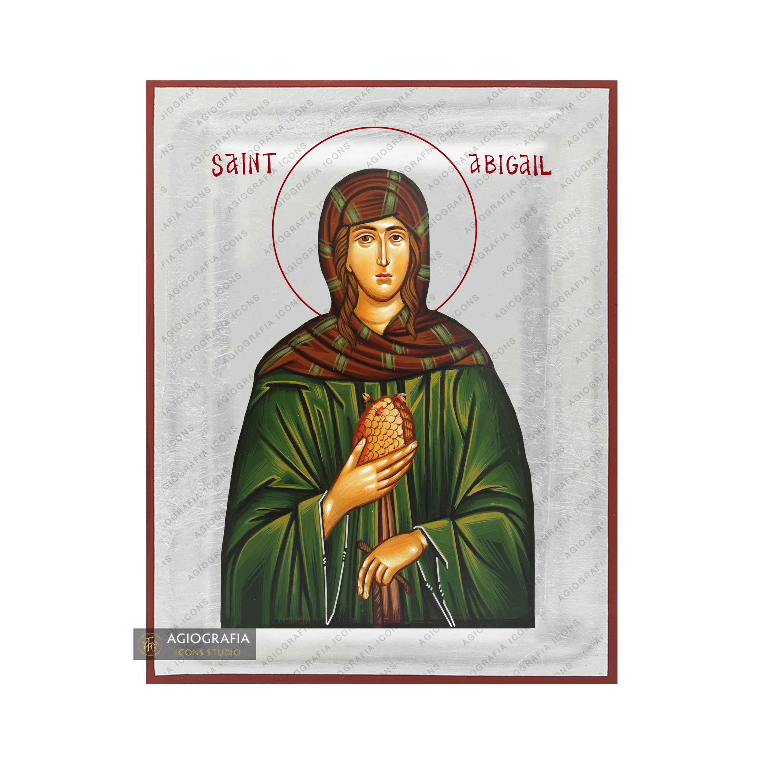 Exclusive Saint Abigail Icon with Pure Silver Leaves