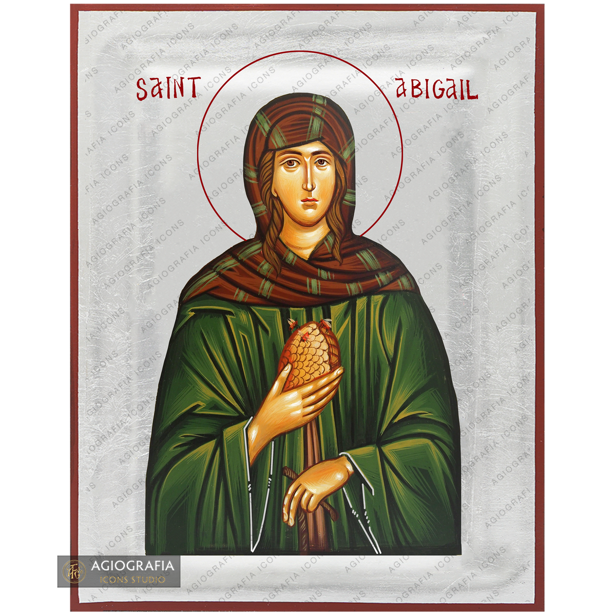 Exclusive Saint Abigail Icon with Pure Silver Leaves