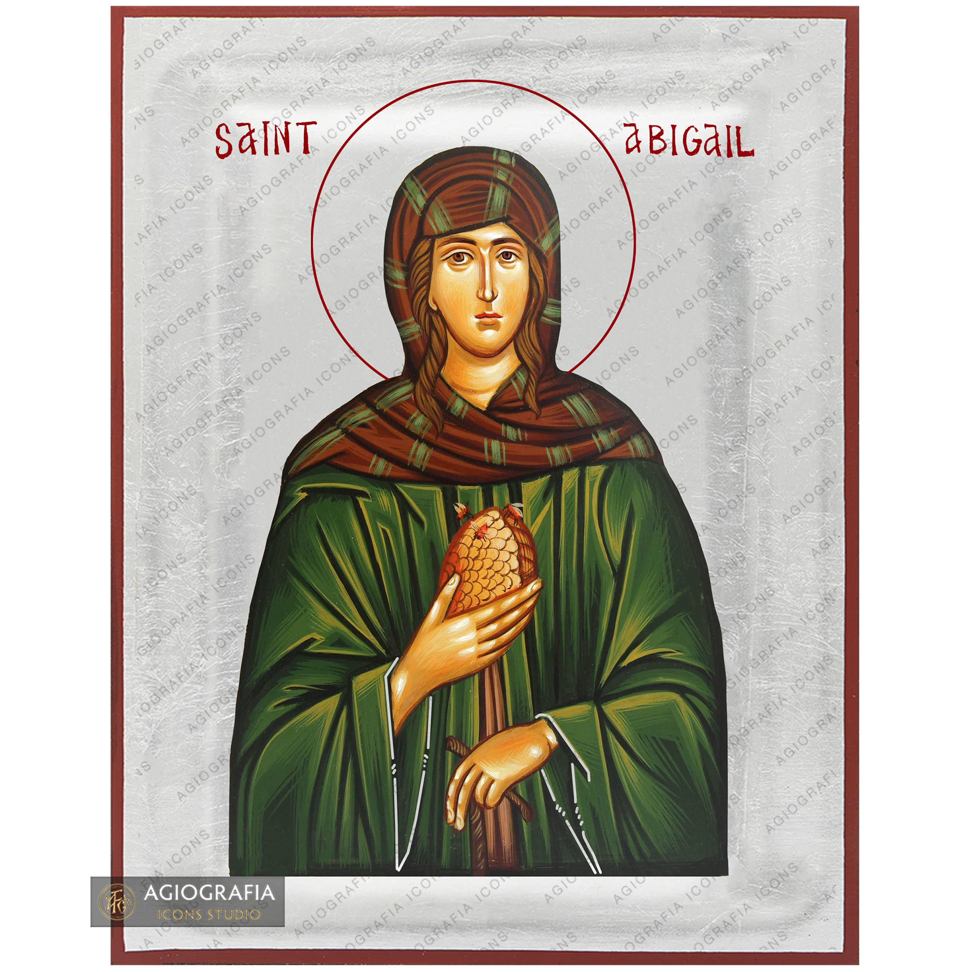 Exclusive Saint Abigail Icon with Pure Silver Leaves
