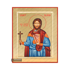 Saint Alban Handwritten Orthodox Icon with Matte Gold Leaves