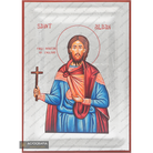 Exclusive Saint Alban Orthodox Icon with Pure Silver Leaves