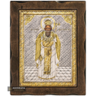 Saint Alexander Pure Silver and 24k Gold Plated Christian Icon