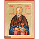 Saint Alexis Toth Handwritten Greek Icon with Matte Gold Leaves