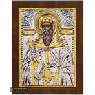 Saint Anthony the Great Christian Orthodox Silver Plated Icon