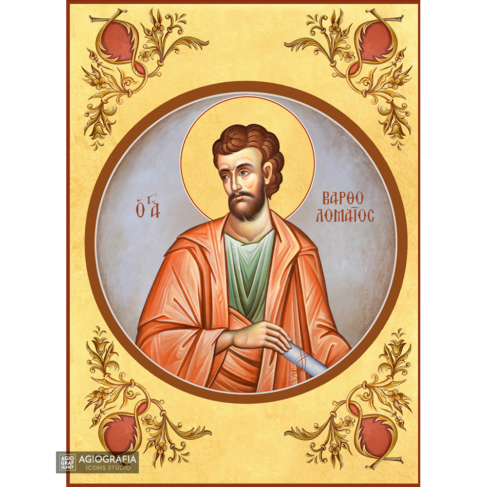 22k St Apostle Bartholomew - Gold Leaf Background Orthodox Icon