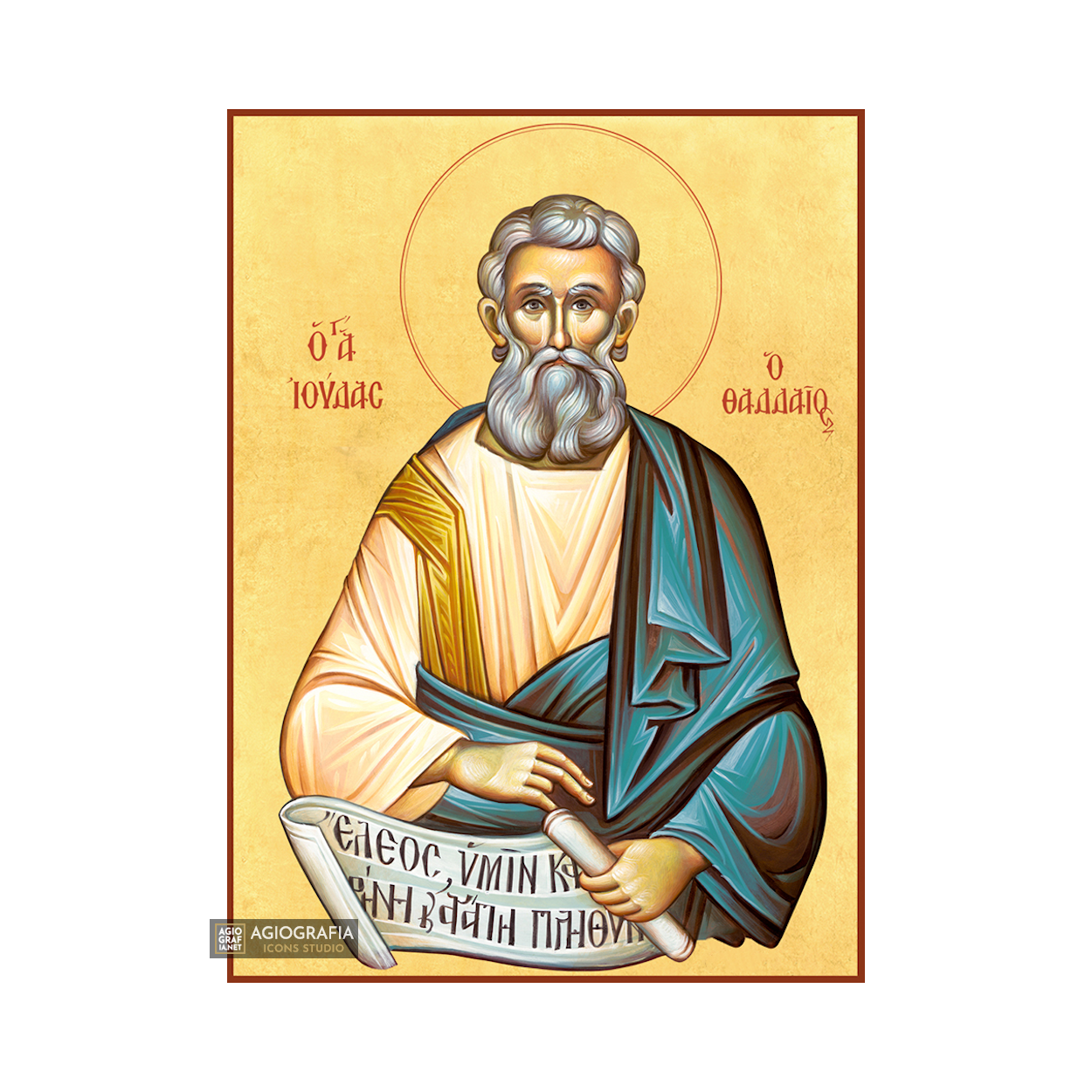 22k St Apostle Judas Thaddeus - Gold Leaf Christian Orthodox Icon