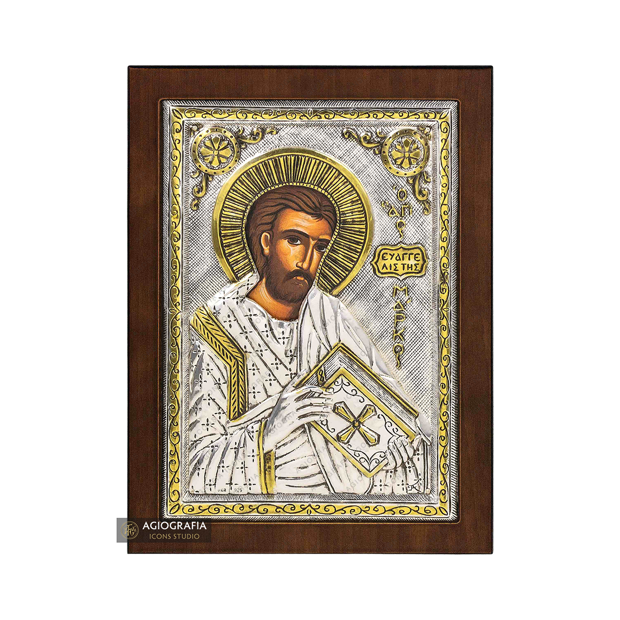 Saint Apostle Mark Silver Gold Plated Christian Orthodox Icon