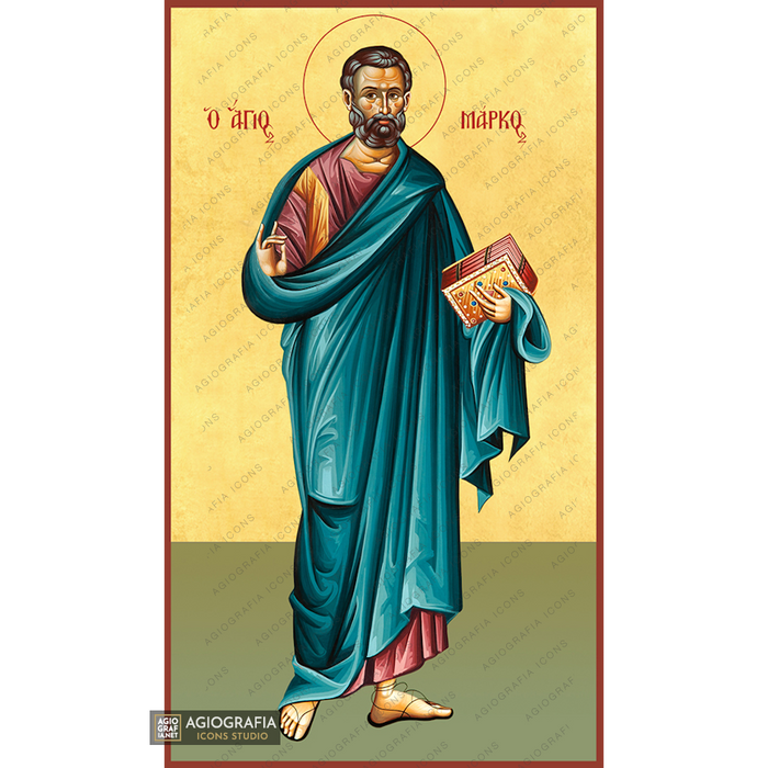 22k Santo Apostolo Marco - icona ortodossa esclusiva a foglia d'oro