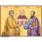 22k Sts Apostles Peter and Paul (Hebrew Letters) Gold Leaf Icon