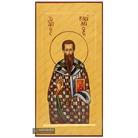 24k Saint Basil the Great Handwritten Icon with Gold Leaves