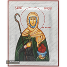 Exclusive St Brigid of Ireland Icon with Pure Silver Leaves