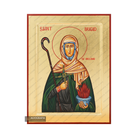 Saint Bridgit Handwritten Christian Icon with Matte Gold Leaves