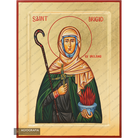 Saint Bridgit Handwritten Orthodox Icon with Matte Gold Leaves