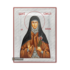 Exclusive St Camilla of Auxere Icon with Pure Silver Leaves