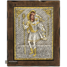 Saint Christopher Pure Silver and 24k Gold Plated Christian Icon
