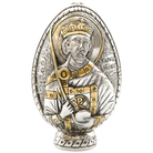 Saint Constantine - Christogram Pure Silver and 24k Gold Plated Egg