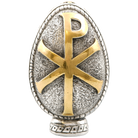 Saint Constantine - Christogram Pure Silver and 24k Gold Plated Egg