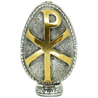 Saint Constantine - Christogram Pure Silver and 24k Gold Plated Egg