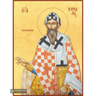 22k Saint Cyrill Patriarch of Alexandria Gold Leaf Christian Icon