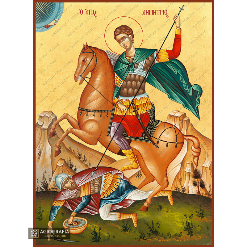 22k St Demetrius - Exclusive Gold Leaf Orthodox Icon