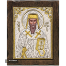 Saint Dionisius the Areopagite Pure Silver and 24k Gold Plated Icon