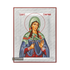 Exclusive St Dymphna Icon with Pure Silver Leaves