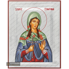 Exclusive St Dymphna Icon with Pure Silver Leaves