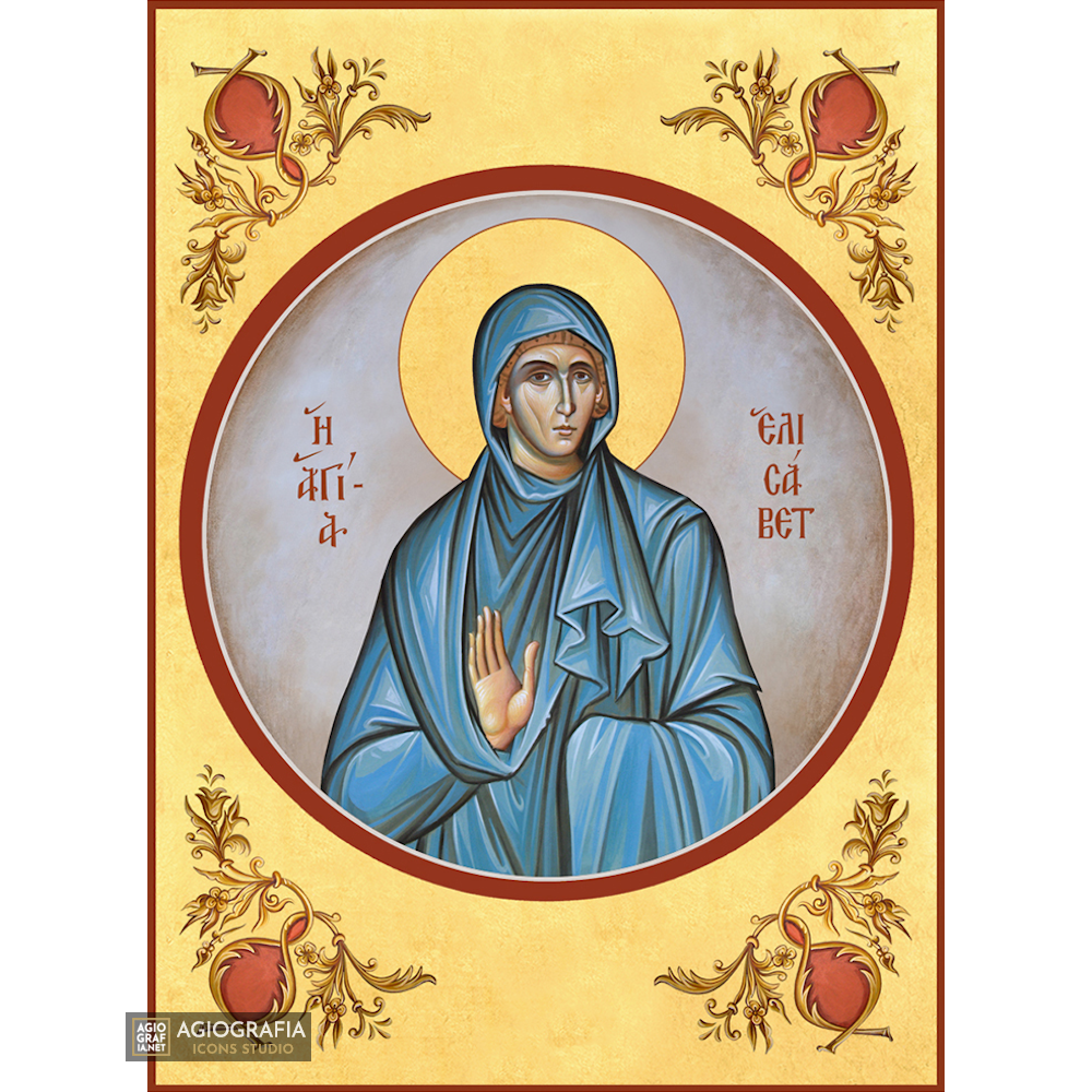 22k St Elizabeth - Gold Leaf Background Christian Orthodox Icon