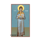 St Evdoxia Greek Orthodox Icon on Wood with Blue Background