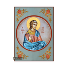 St Evgenia Greek Orthodox Icon with Blue Background