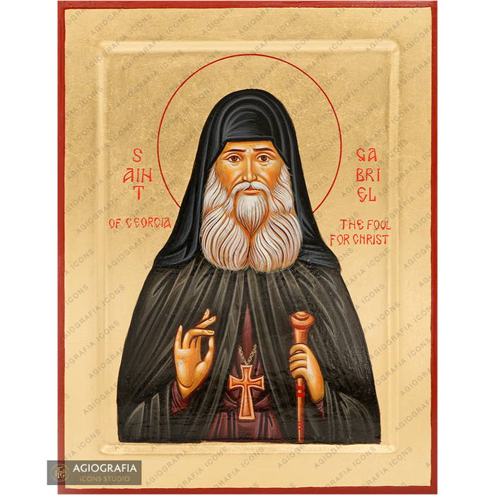 Hand-painted icon of Saint Gabriel of Georgia