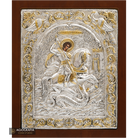 Saint George the Great Martyr Silver Plated Icon on Wood