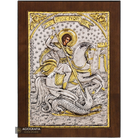 Saint George Christian Orthodox Silver Plated Icon