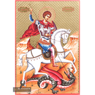 Saint George Icon with Gilding Effect Gold Foil Background