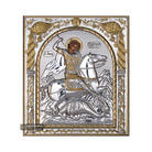 Saint George Silver Gold Plated Christian Orthodox Wood Icon