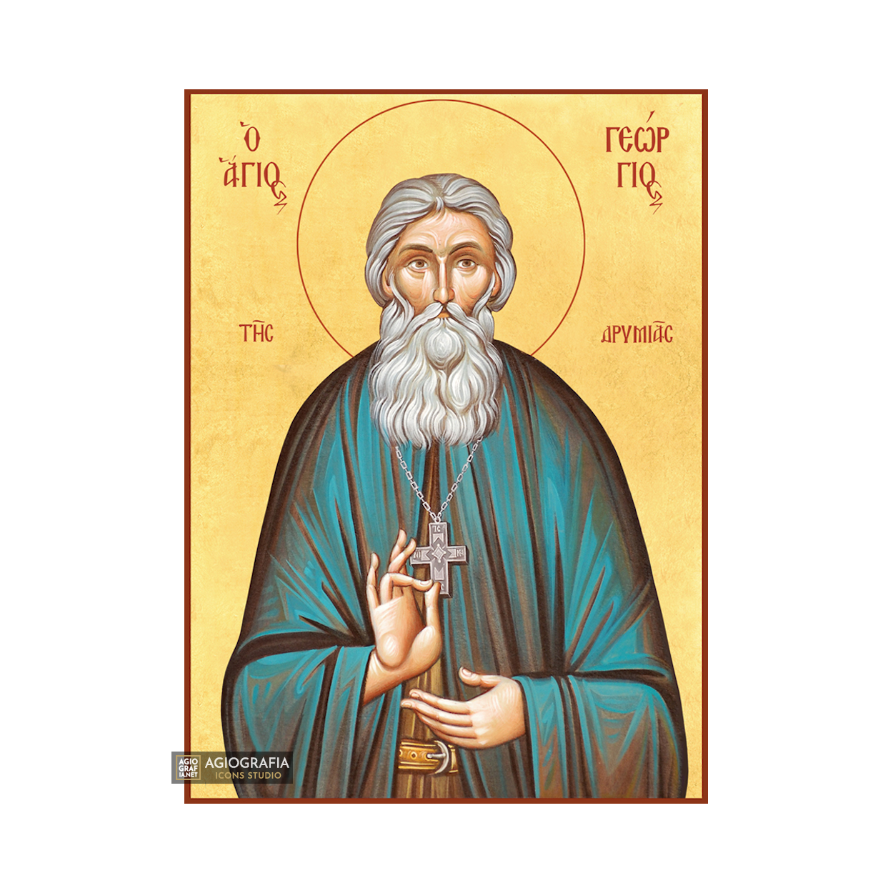 22k St George Drimias - Gold Leaf Background Christian Orthodox Icon